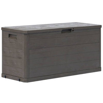 Coffre de terrasse en poly rotin verrouillable 23,8 gallons East Urban Home