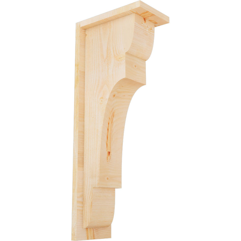 New Brighton Corbel avec plaque arrière, H 26 po x l 6 po x P 10 po, Sapin de Douglas, Sciage brut