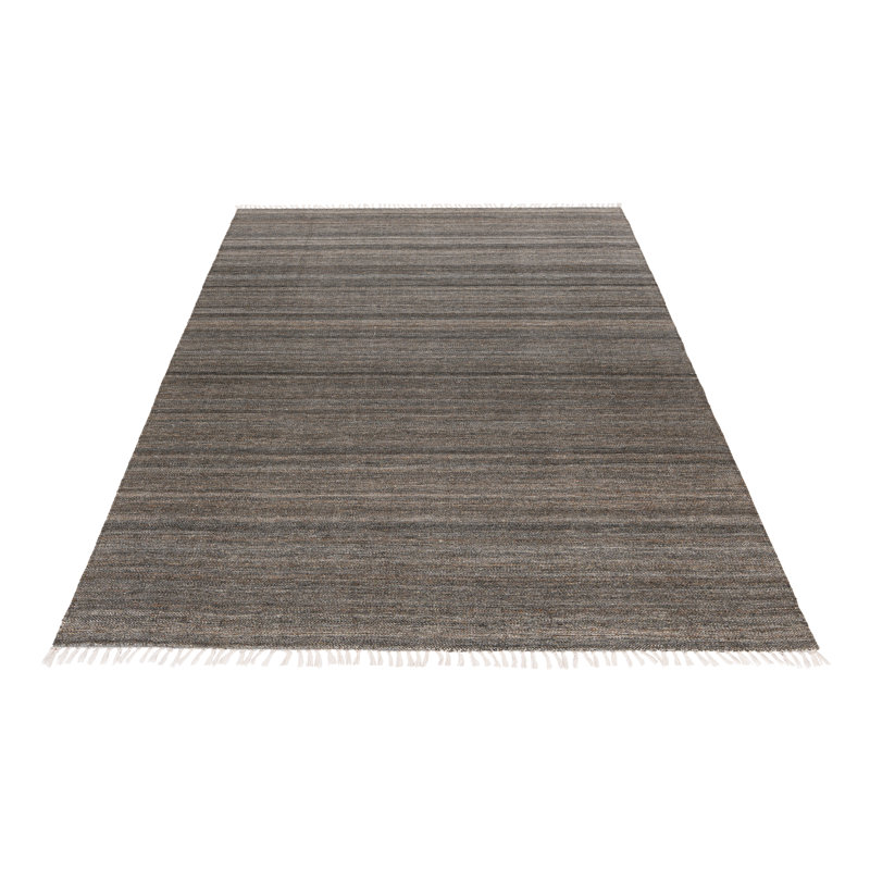 Nador Striped Area Rug, Rectangle 200 x 290cm, Anthracite