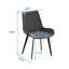 Chaise de salle à manger moderne avec pieds en métal noir et gris - 2Pcs / Ctn