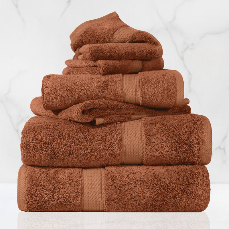 Ensemble de serviettes de bain luxueuse en coton égyptien de qualité très absorbant Scotia , Rouille