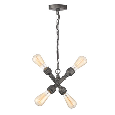 Lustre linéaire 4 lumières spoutnik moderne
