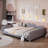 Upholstered Daybed, Daybed, Sherpa Fabric Sofabed With Cloud-Shaped Backrest, No Box-Spring Needed-424202440-424202441