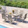 63" Outdoor Dining Set with Rectangular Dining Table and 6 PVC-coated polyester Swivel Dining Chairs