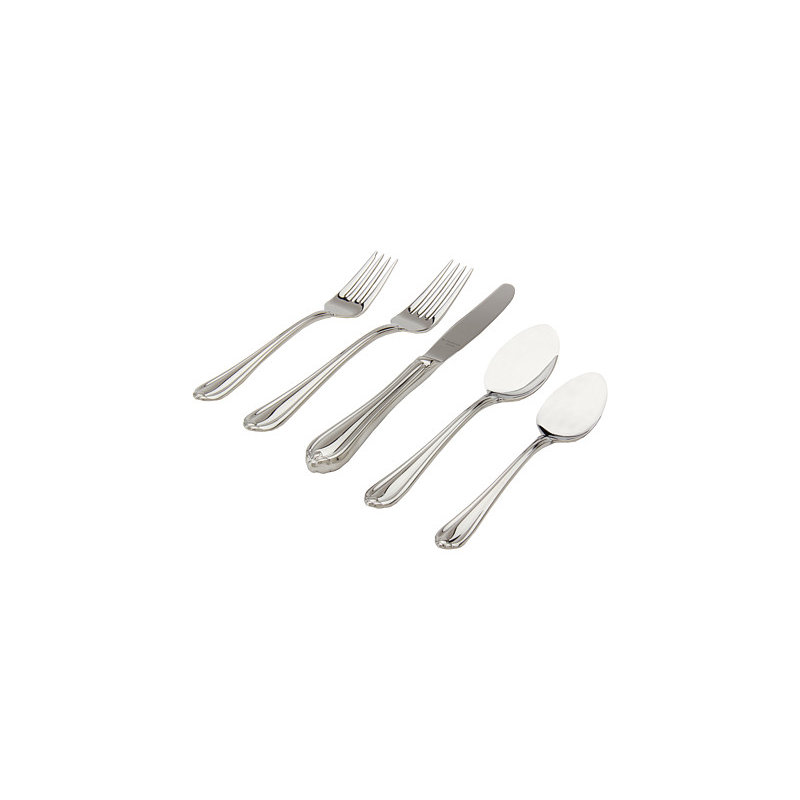 Melon Bud 5 Piece 18/10 Stainless Steel Flatware Set, Mirror Polished