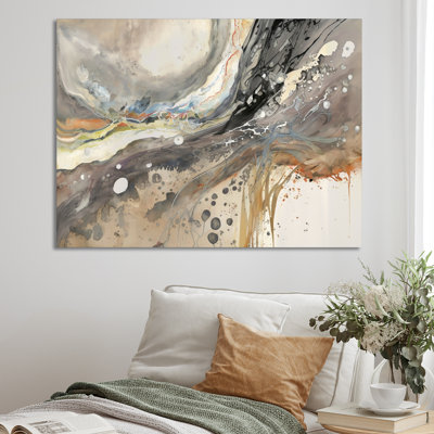 Subtle Serenity Gray Watercolor Waves - Print