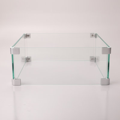 Glass Wind Gurad Square Glass Windshield For Square Fire Table