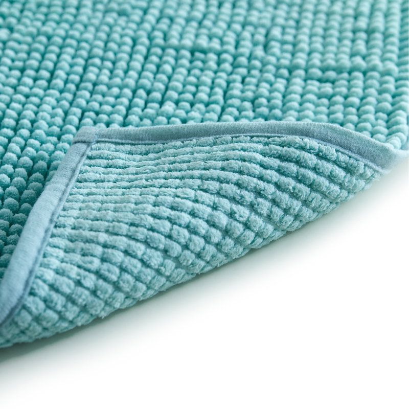 Chenille Bath Mat, 17X48, Aqua