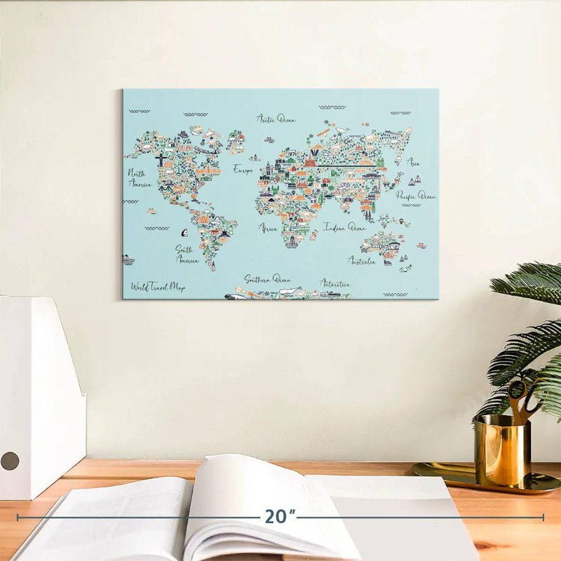 Carte du monde éducatif Keiri II, H 8 po x l 12 po