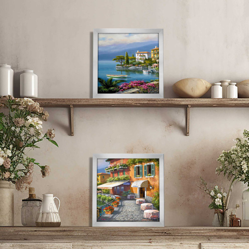 Seaside Bistro Café, ensemble de 2 pièces encadrées sur papier