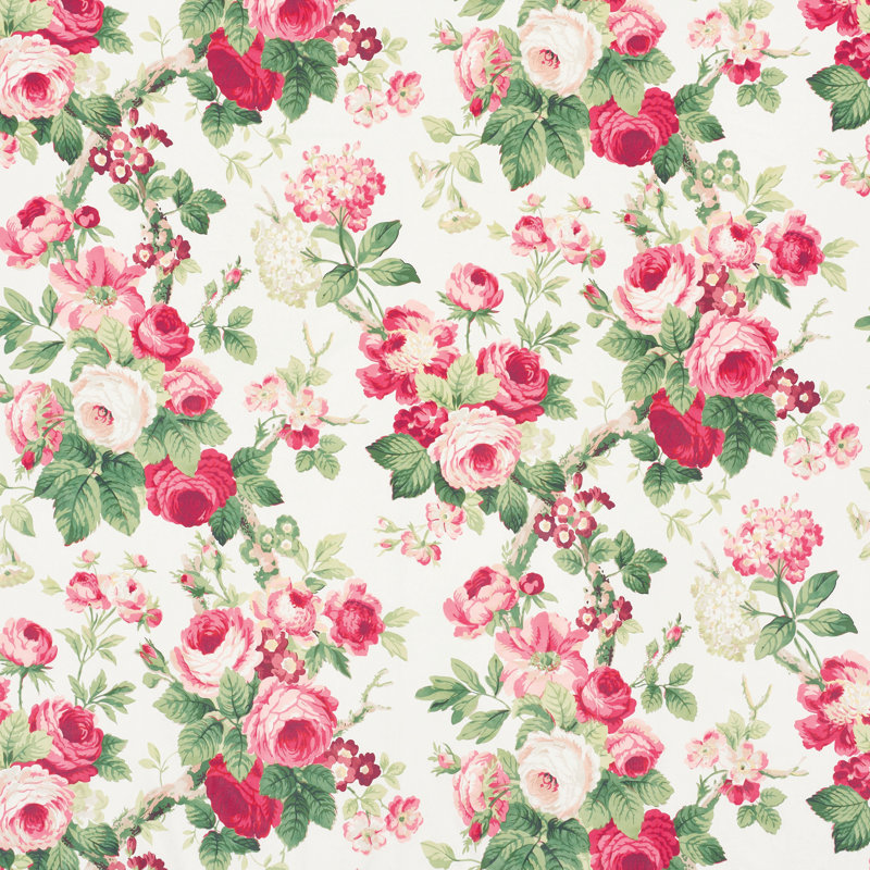 Nancy Floral Fabric, Rose