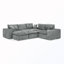 Canapé modulaire en L avec 2 repose-pieds et coussins amovibles-129887307