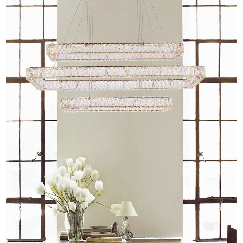 Maart 3 - Light LED Unique/Statement Pendant, Gold, 80" H x 50" W x 19" D