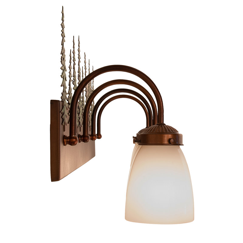 Vanity Light, 13" H x 34" W x 8" D, Vintage Copper/Green