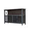 Industrial Wine Bar Cabinet with Metal Frame