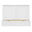 Lit double escamotable avec tiroir et ensemble de prises et ports USB, structure à poulie, blanc