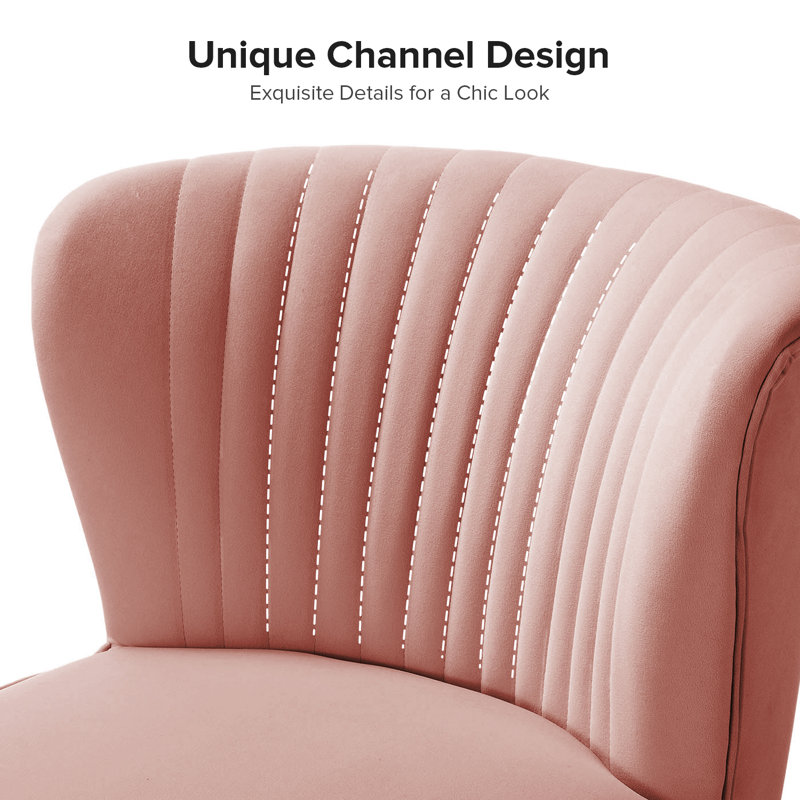 Fauteuil d'appoint Euclid, Velours rose