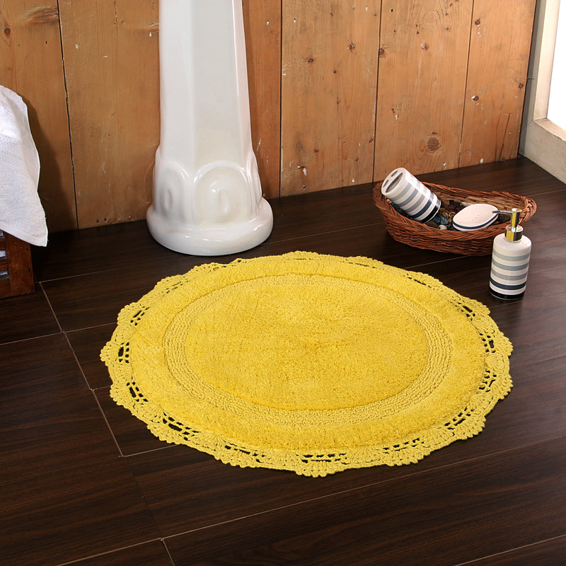 Tapis pour salle de bain Wingert, l 40 po x L 40 po, Jaune
