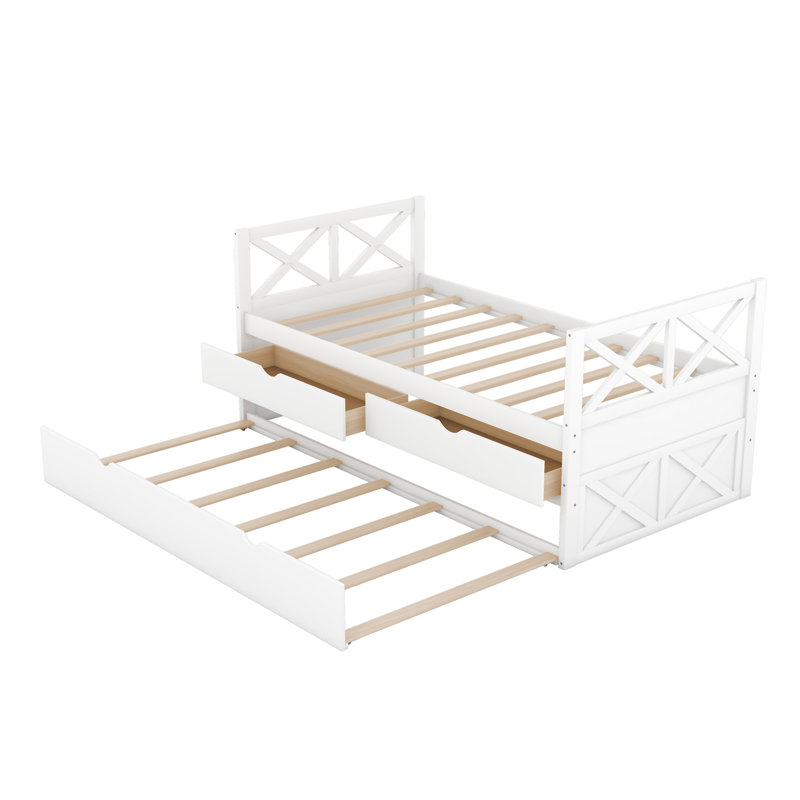 Multi-Functional Daybed With Drawers And Trundle, White