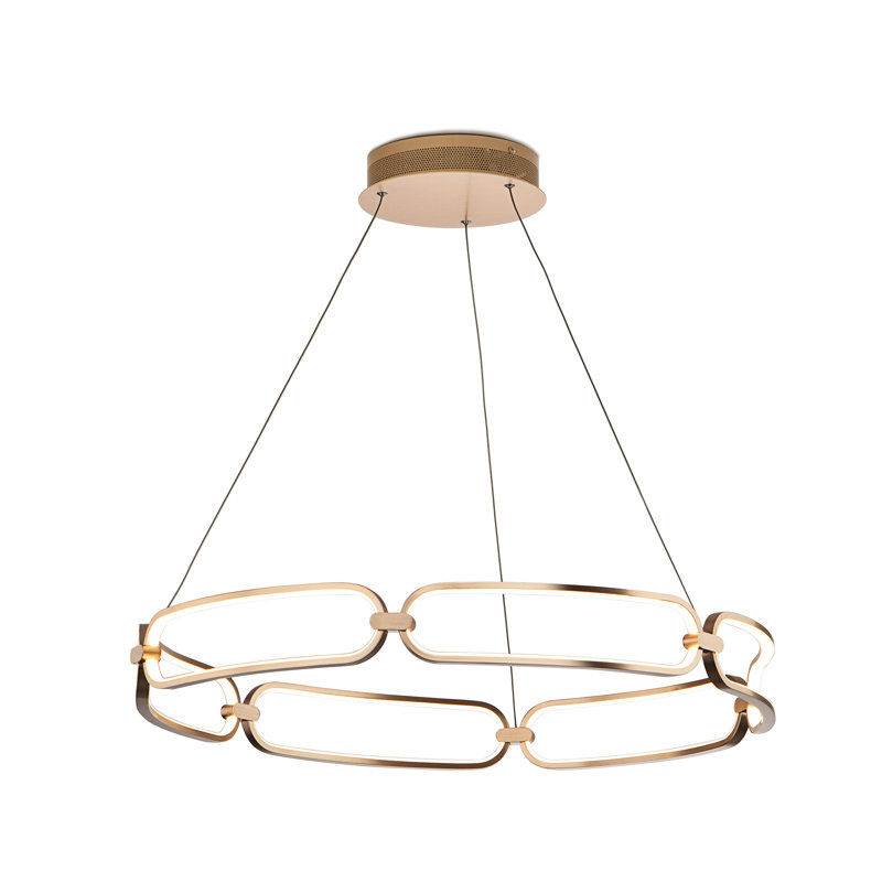 Mercedes 6 - Light LED Geometric Pendant, Gold