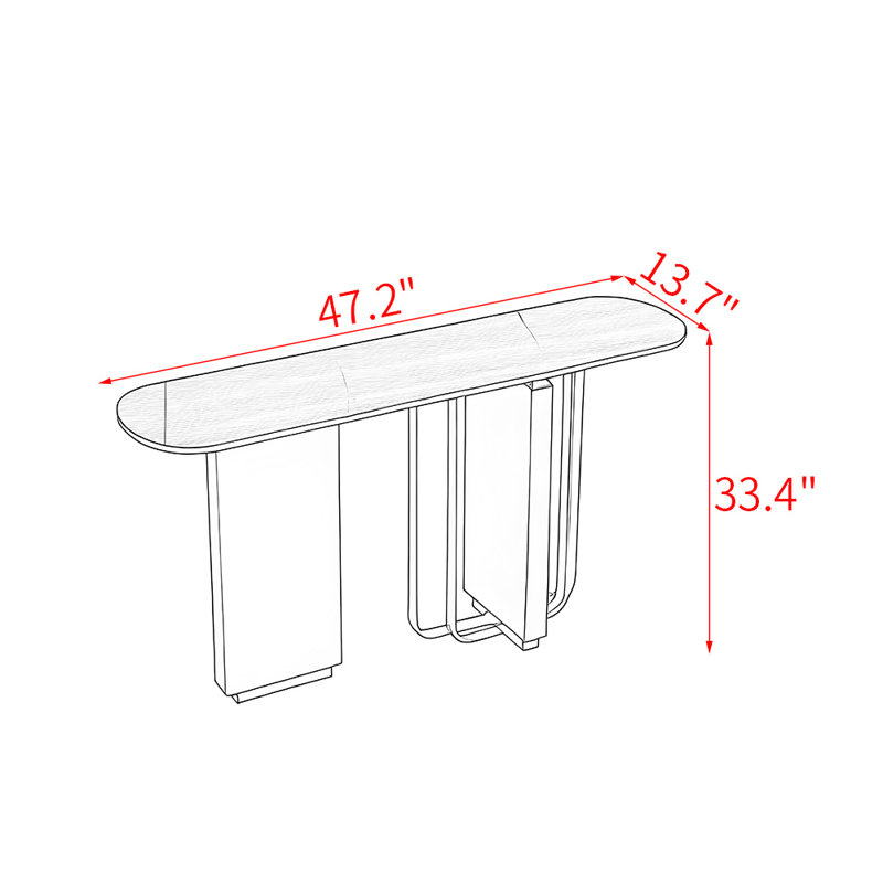 Console Modern Luxury, Blanc / beige, H 33,4 po x l 47,2 po x P 13,7 po