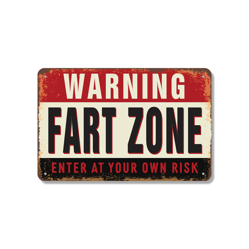 Panneau d'avertissement «Fart Zone Entrez à vos risques et périls» (paquet de 2) en aluminium de 7 po x 10 po