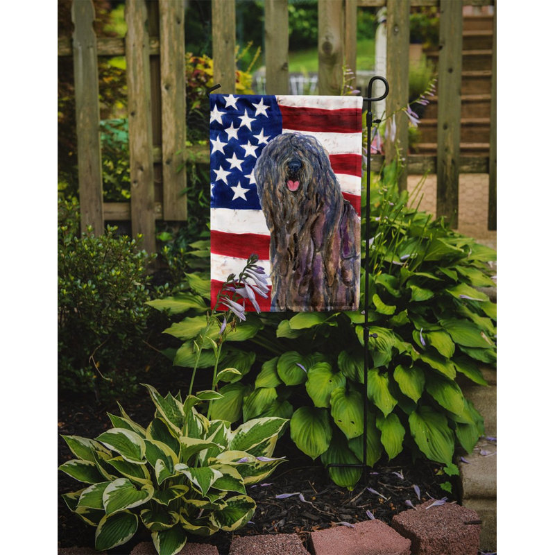 Double Sided 15'' H x 11'' W Polyester Independence Day Garden Flag, Bergamasco Sheepdog