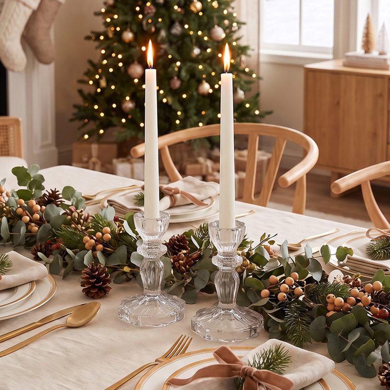 Soda-Lime Glass Candelabra, Clear