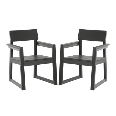 Chaise de salle à manger d'extérieur avec accoudoirs (ensemble de 2)