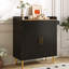 Buffet élégant avec texture rainurée, porte-bouteilles et tiroirs dissimulés-1094367791