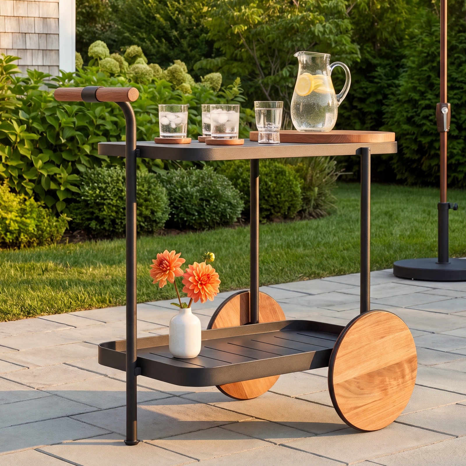 Longday Metal Bar Cart, Carbon