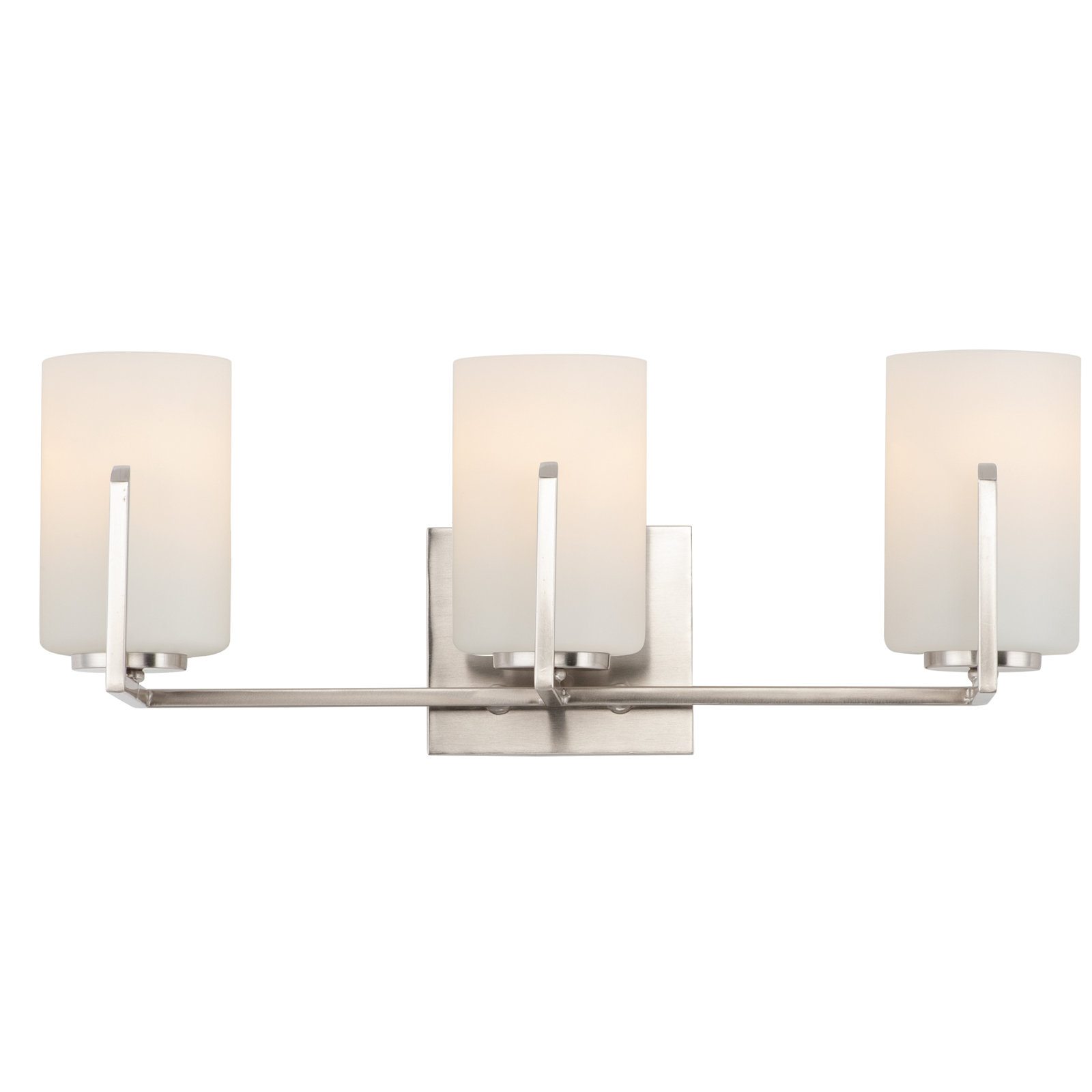 Roni 21.25" W Dimmable Steel Vanity Light, Satin Nickel, 3-Light