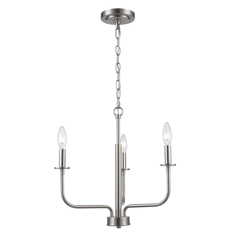 Popem - Luminaire suspendu de style bougie empire, Nickel brossé, H 80,5 po x l 24 po x P 24 po, 5