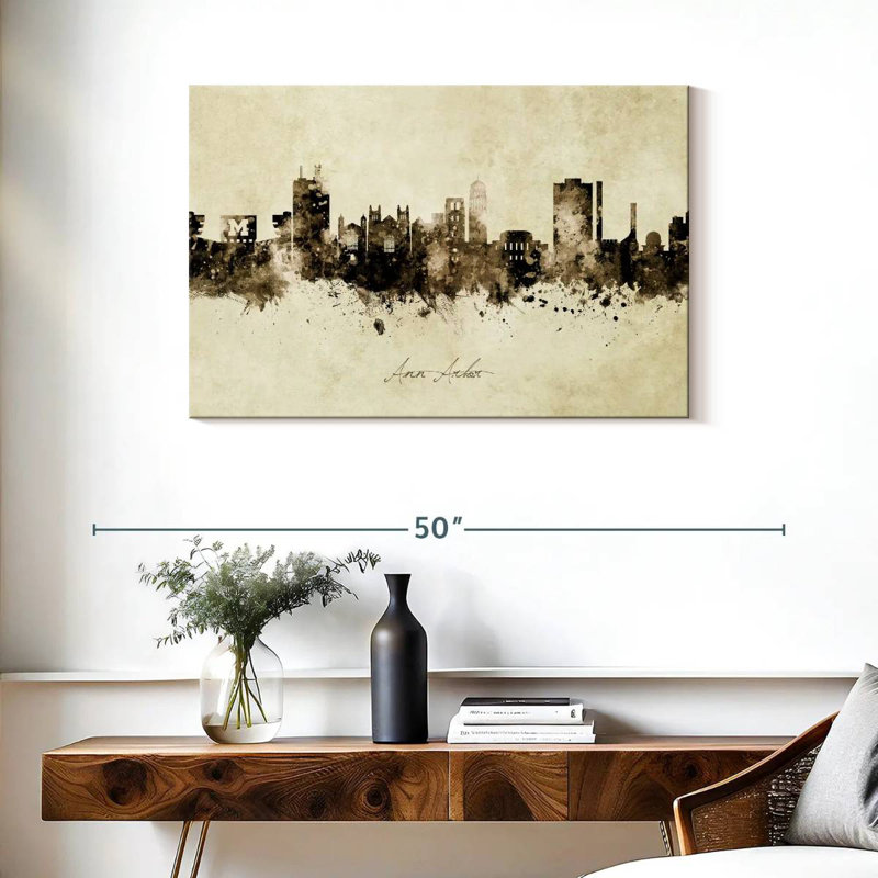 Rorry Ann Arbour Michigan Skyline II, 24" H x 36" W