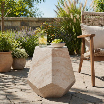 Table d'appoint d'extérieur / d'intérieur en béton léger