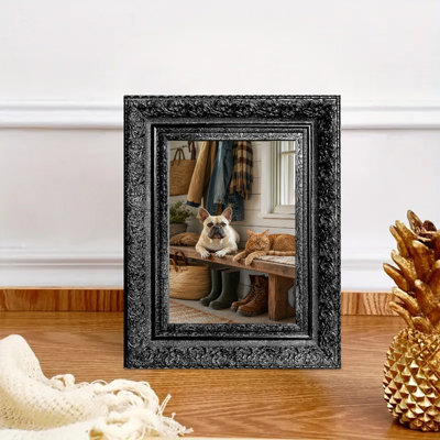 Cadre photo traditionnel noir 1PC 8 "x 10" avec profil décoratif