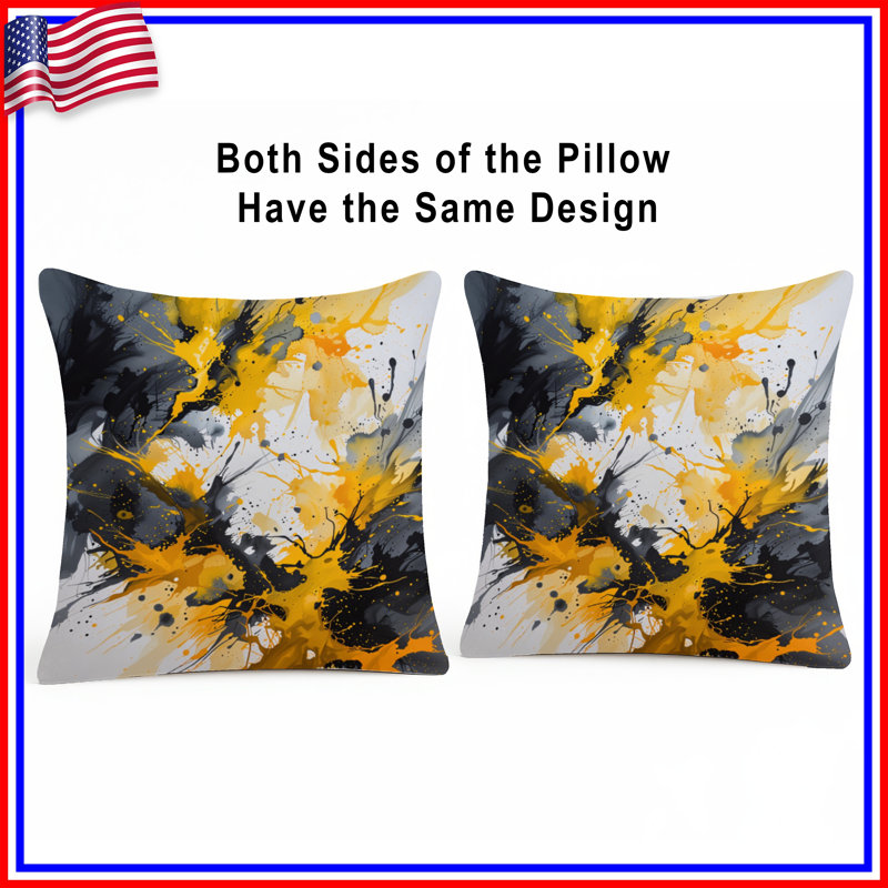 Coussin Abstract Abstract Splatter, 14 X 14 pouces