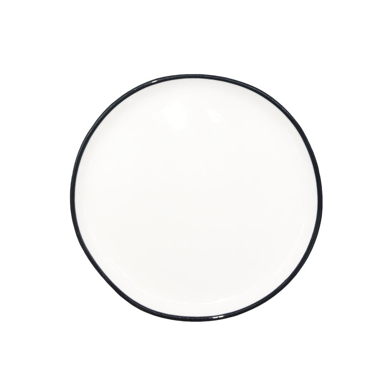Canvas Home Abbesses Colored Rim Porcelain Appetizer Plate, Black