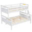 Lit simple superposé au-dessus d'un lit double en blanc pour la chambre à coucher - et sécurisé avec équipement de construction stable-432463080