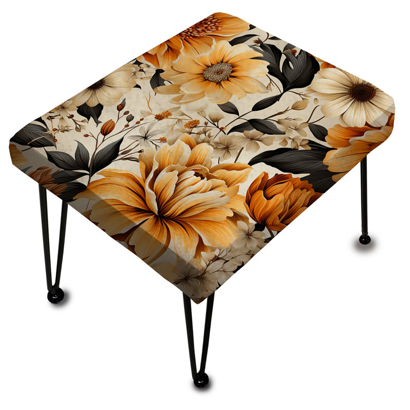 Motif de fleurs d'automne - repose-pieds rectangulaire floral