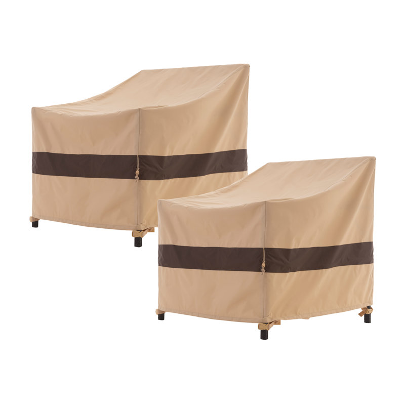 Premium Waterproof Outdoor Patio Chair Covers: Latest Rip-Stop Fabric, 3-Year Warranty, 42" H x 43" W x 42" D, Beige/Brown