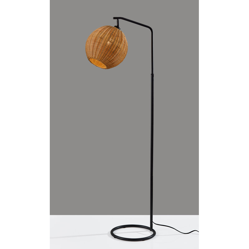 Lampe sur pied Maeve, Noir, noir, noir, noir