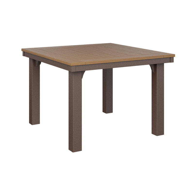 Homestead Outdoor Square Dining Table, Chocolate Brown, Navy Blue