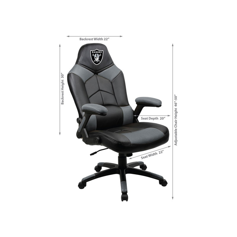 Black and Gray Faux Leather Oversized Gaming Chair with High-Back