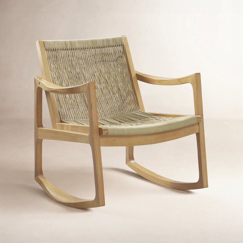Alwyn Woven Rope Beechwood Rocking Chair, Natural