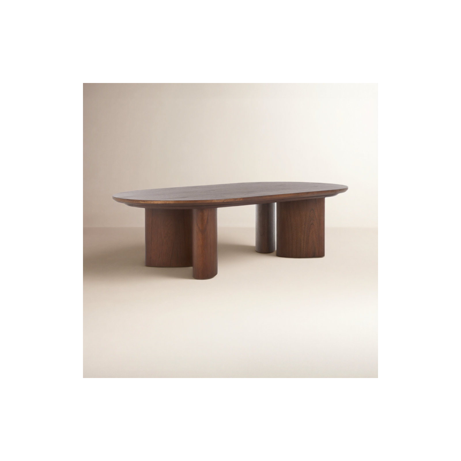 Caya Oval Wood Coffee Table, Walnut