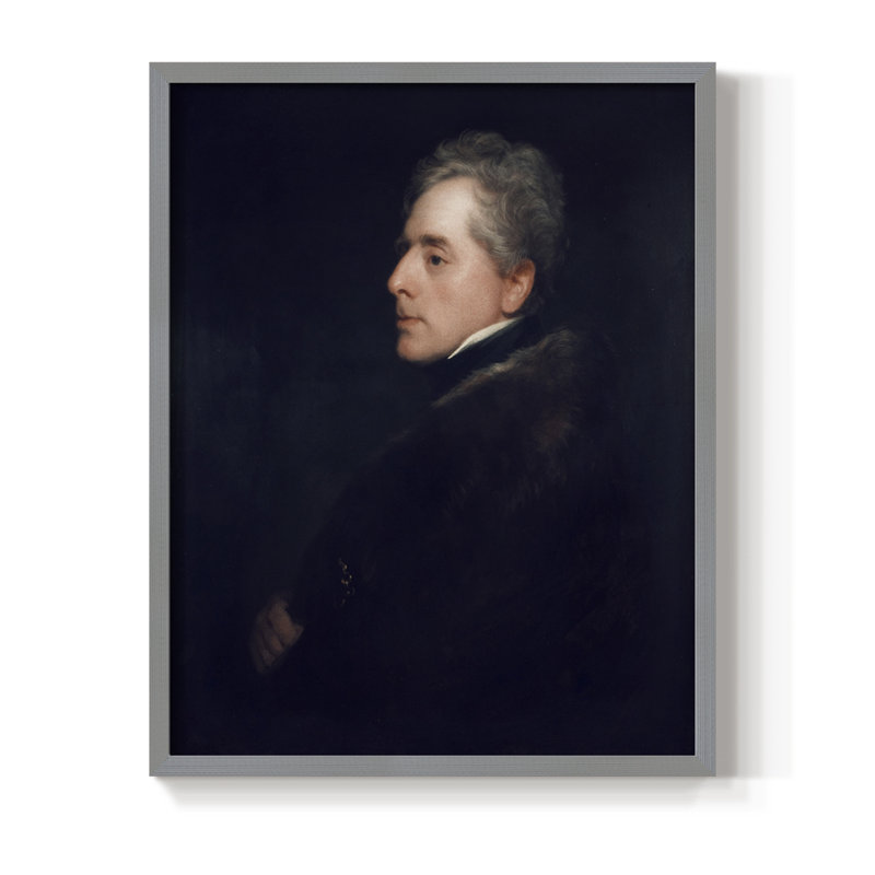 Vintage Portrait Print IX Framed Print - Solid Wood, 21" H x 17" W, Gray