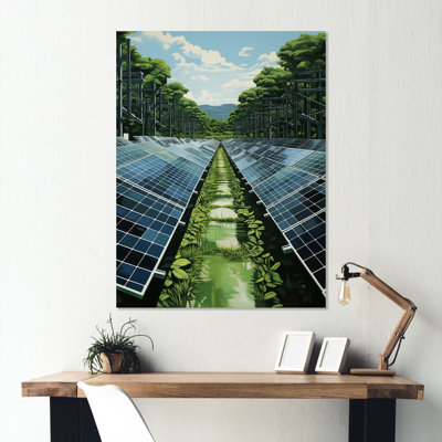 Green Solution Solar Panels Field I - Solar Panels Metal Wall Art