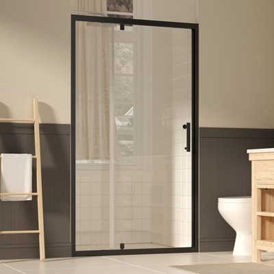 41-43-inch Matte Black Pivot Shower Door