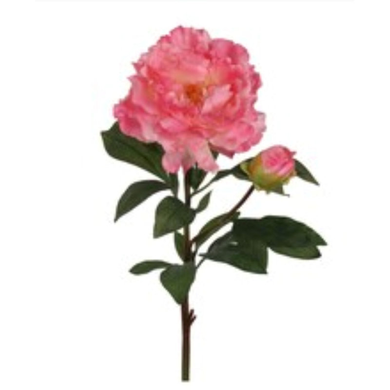 2 tiges de pivoines de 30 po - arrangement de fleurs artificielles réalistes